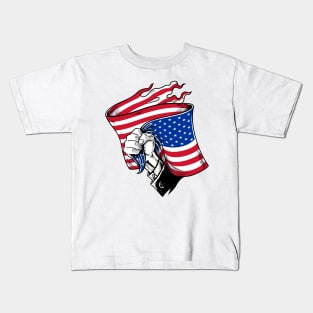 hand holding USa flag Kids T-Shirt